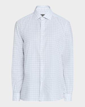 Men's Cotton Twill Check Sport Shirt