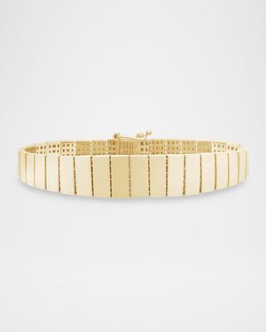 Graduating Flash Tile Chain Bracelet in 14K Yellow Gold