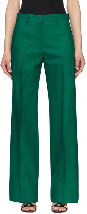 Valentino Green Wool Trousers