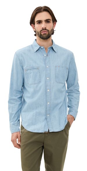 Billy Reid Chambray Field Shirt Chambray L