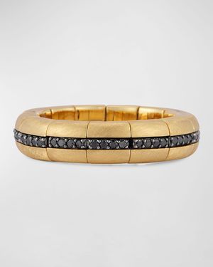 Men's Yellow Gold Matte Pura Black Diamond Eternity Ring