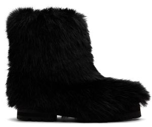 ERNEST W. BAKER Bottes noires en fourrure synthétique