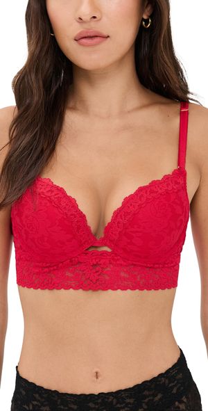 Hanky Panky Signature Lace Plunge Push-Up Bra Red 36DD
