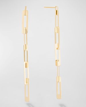 Laser Open Interlocking Rectangle Linear Earrings