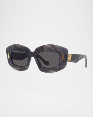 Silver Screen Chunky Acetate Rectangle Sunglasses