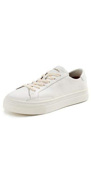 Soludos Ibiza Platform Leather Sneakers Oasis White 7.5