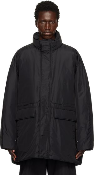 WOOYOUNGMI Black Funnel Neck Down Jacket