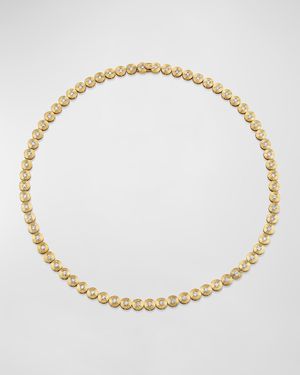 14K Gold Fluted Diamond Eternity Necklace