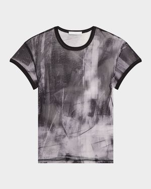 Printed Slim Mesh Tee