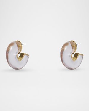 Birthstone Chunky Hoop Earrings, Alexandrite