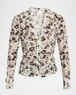 Portia Ruched Mesh Top