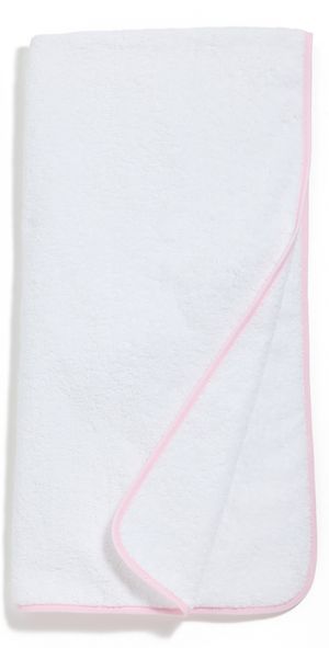 Weezie Signature Bath Towel Ballet Pink on White One Size