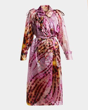 Risto Tie-Dye Sheer Trench Coat
