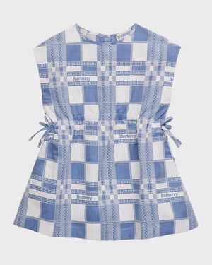 Girl's Trevelle Windowpane Check Sleeveless Dress, Size 6M-2