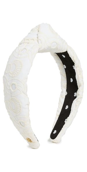 Lele Sadoughi Knotted Eyelet Headband Ivory One Size