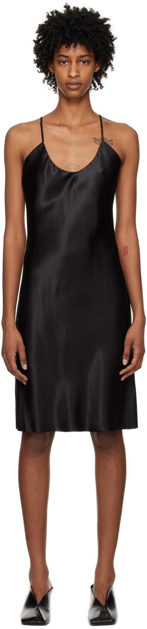 GIA STUDIOS Black V-Neck Minidress