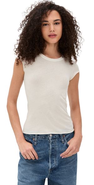 Cotton Citizen Marbella Cap Sleeve Tee Bone M