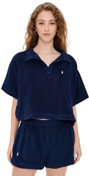 Polo Ralph Lauren Terry Collar Shirt & Short Set Navy XL