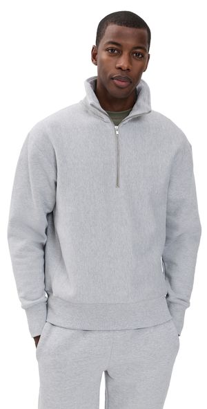 Power Goods Super Weight Quarter Zip Heather Grey S