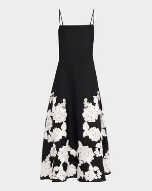 Annabella Floral Embroidered Midi Dress