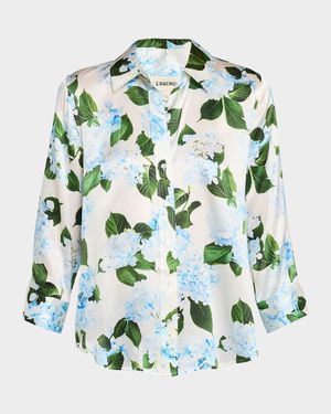 Dani Hydrangea Silk Blouse