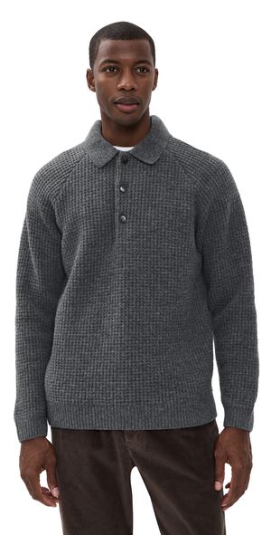 Closed Knitted Polo Dark Grey Melange S