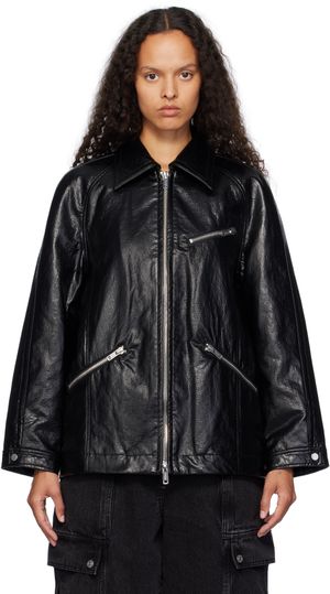 3.1 Phillip Lim Black Ranch Faux-Leather Jacket
