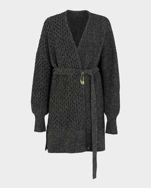 Kora Contrast Knit Wrap Cardigan