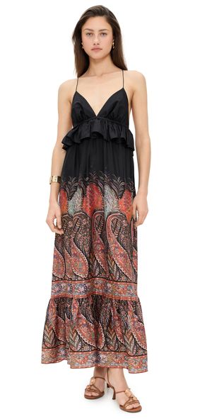 Zimmermann Rhiannon Ruffle Maxi Dress Black Paisley 1