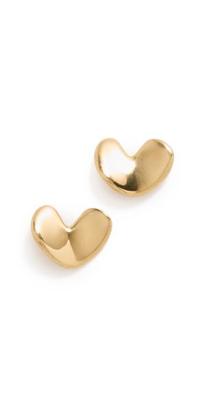 AGMES Sculpted Heart Studs Gold One Size