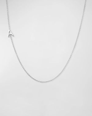 14k White Gold Mini Letter Necklace