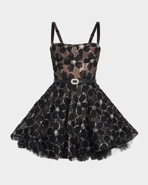 Mademoiselle Floral Fit-&-Flare Mini Dress