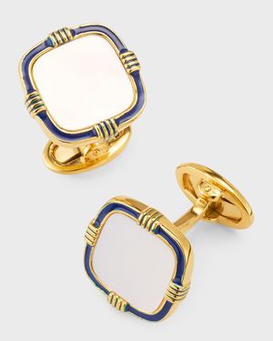 Men's 18K Gold Vermeil Square Mother-Of-Pearl Cufflinks