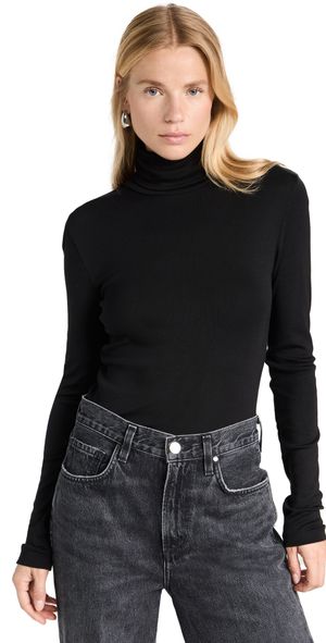 Splendid Classic Turtleneck Black XXS