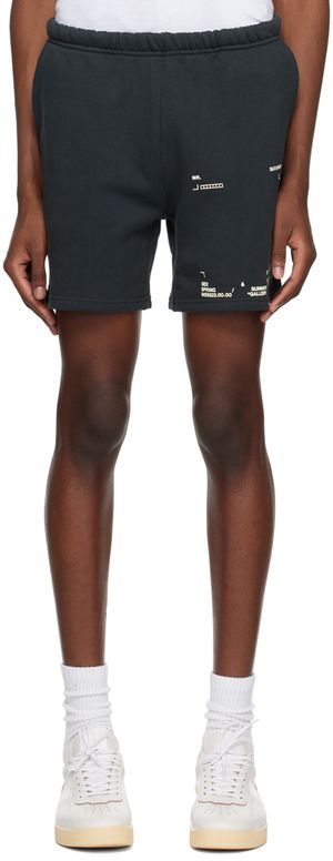 Mr. Saturday Black Graphic Shorts