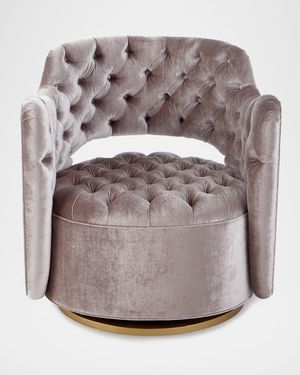 Tatiana Tufted Velvet Swivel Chair