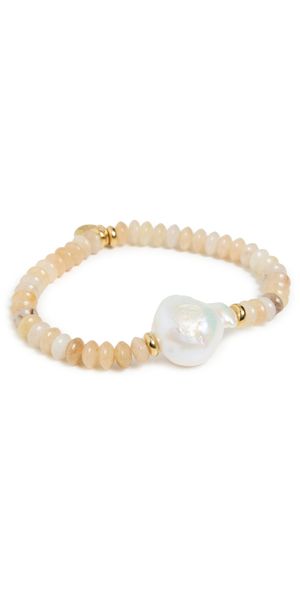 MAYAMAR Topaz Beaded Baroque Pearl Bracelet Gold One Size