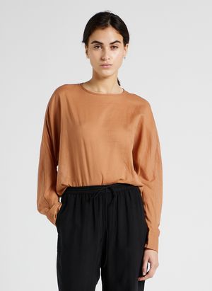 Humanoid - Top col rond en coton - Taille S - Marron