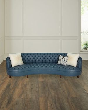 Magnolia Tufted Leather Sofa 126"