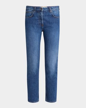 Riaco Mid-Rise Straight-Leg Ankle Jeans