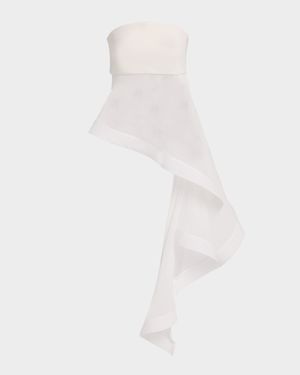 Rhianna Strapless High-Low Silk Top