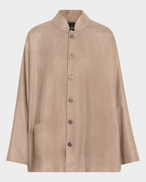 Button-Front Imperial Jacket w/ Chinese Collar