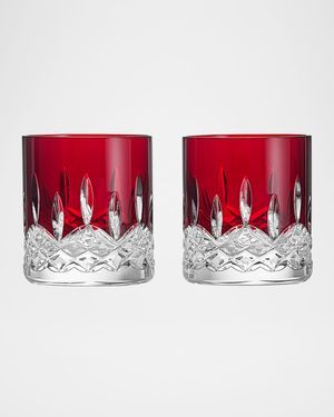 Lismore Red 6 oz. Straight Tumblers, Set of 2