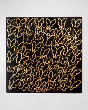 Midnight Butterflies Square Lacquer Placemat