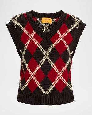 Argyle Wool-Cashmere Sweater Vest