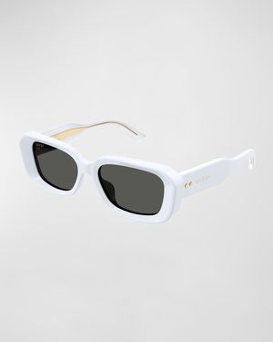 Beveled Acetate Rectangle Sunglasses