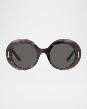 Oval Acetate Sunglasses W/ Anagram