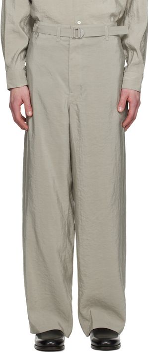 LEMAIRE Gray Seamless Belted Trousers