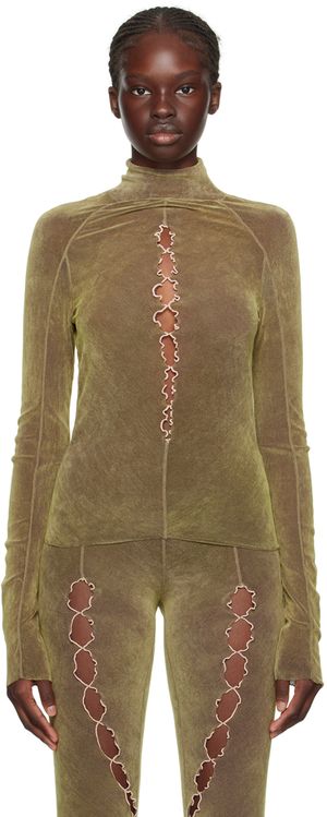 Rui Khaki Cutout Turtleneck