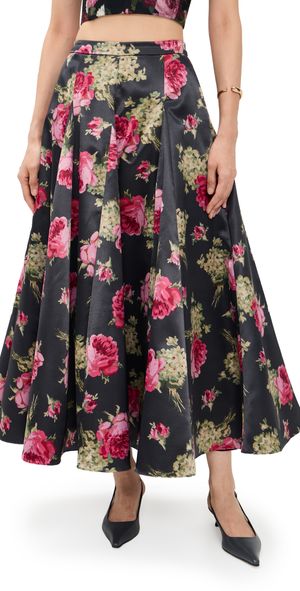 Cinq à Sept Baroque Roses Hilda Skirt Obsidian Multi 8